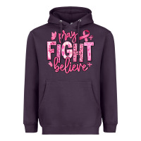 Plum pray fight believe breast cancer Heavyweight Hoodie - texasbilliewilder
