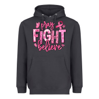 Pray Fight Believe Breast Cancer Heavyweight Hoodie | Teevron