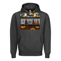 Charcoal Heather christmas trees and sunflowers Zipper Hoodie - Jasminsmagicworld