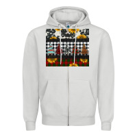 Dove Grey christmas trees and sunflowers Zipper Hoodie - Jasminsmagicworld