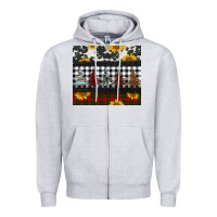 Heather Grey christmas trees and sunflowers Zipper Hoodie - Jasminsmagicworld