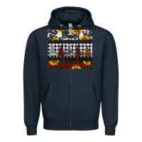 Navy christmas trees and sunflowers Zipper Hoodie - Jasminsmagicworld