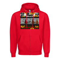 Red christmas trees and sunflowers Zipper Hoodie - Jasminsmagicworld