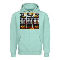 Seafoam christmas trees and sunflowers Zipper Hoodie - Jasminsmagicworld
