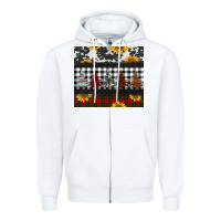 White christmas trees and sunflowers Zipper Hoodie - Jasminsmagicworld