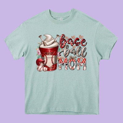 Baseball Mom Coffee Heavy Core Tee Designed By Racoondesign