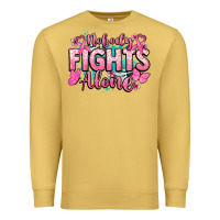 Antique Gold Nobody fights alone Cancer Awareness Premium Sweatshirt - HowdyJamesFarm