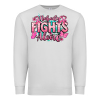 Dove Grey Nobody fights alone Cancer Awareness Premium Sweatshirt - HowdyJamesFarm