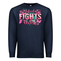 Navy Nobody fights alone Cancer Awareness Premium Sweatshirt - HowdyJamesFarm