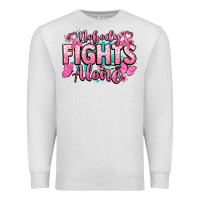 Oatmeal Heather Nobody fights alone Cancer Awareness Premium Sweatshirt - HowdyJamesFarm