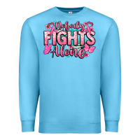 Ocean Blue Nobody fights alone Cancer Awareness Premium Sweatshirt - HowdyJamesFarm