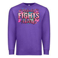 Purple Nobody fights alone Cancer Awareness Premium Sweatshirt - HowdyJamesFarm