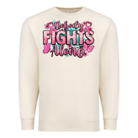 Sandshell Nobody fights alone Cancer Awareness Premium Sweatshirt - HowdyJamesFarm