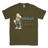 Army Green froggy before coffee Classic Tee - MaliasSmallBusiness