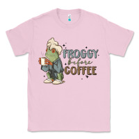 Bubblegum Pink froggy before coffee Classic Tee - MaliasSmallBusiness