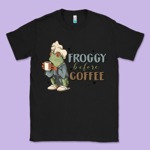 Froggy Before Coffee Classic Tee Designed By Maliassmallbusiness