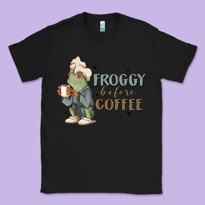 Froggy Before Coffee Classic Tee Designed By Maliassmallbusiness