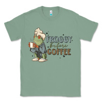 Sage froggy before coffee Classic Tee - MaliasSmallBusiness