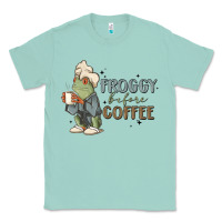 Seafoam froggy before coffee Classic Tee - MaliasSmallBusiness