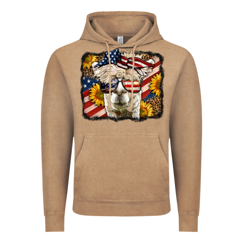 4th Of July Llama Vintage Hoodie by LillyAllenDesigns | Teevron
