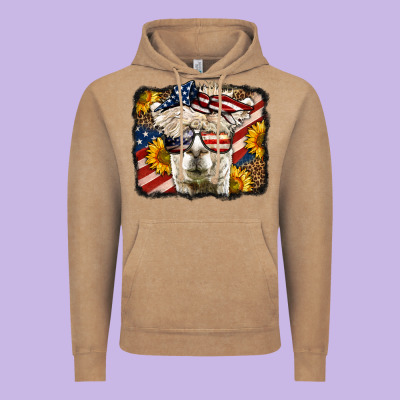 4th Of July Llama Vintage Hoodie Designed By Lillyallendesigns