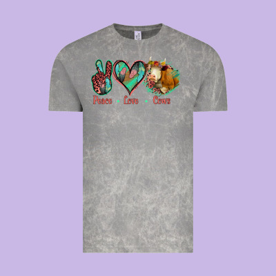 Peace Love Cows Vintage Tee Designed By Jasminsmagicworld