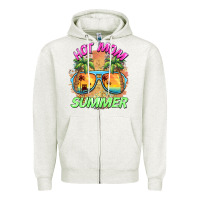 Oatmeal Heather hot mom summer Zipper Hoodie - BarkalooDesign
