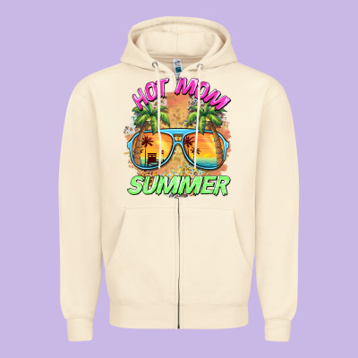 Hot Mom Summer Zipper Hoodie Designed By Barkaloodesign