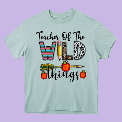 Teacher Of The Wild Things Heavy Core Tee Designed By Cowhidedigitalart
