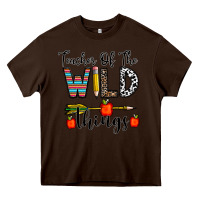 Chocolate Brown teacher of the wild things Heavy Core Tee - CowhideDigitalArt