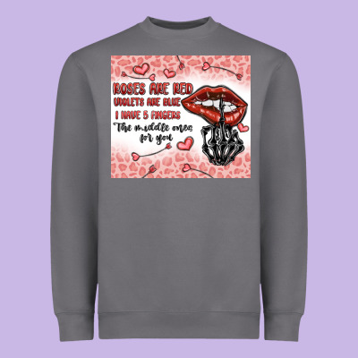 Roses Are Red Violets Are Blue I Have 5  Fingers T Heavyweight Sweatshirt Designed By Maliassmallbusiness