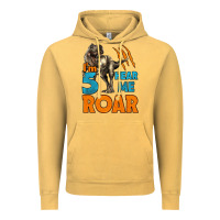 Vintage Mustard i'm five hear me roar dinosaur birthday Vintage Hoodie - LillyAllenDesigns
