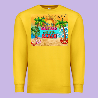 Life Is Better With At The Beach Premium Sweatshirt Designed By Tumblerdesignbyshophia