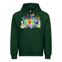 Forest Green I am enough Urban Hoodie - FaDigitalArtStudio