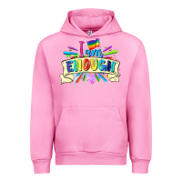 Fuchsia Pink I am enough Urban Hoodie - FaDigitalArtStudio