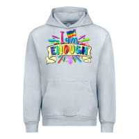 Heather Grey I am enough Urban Hoodie - FaDigitalArtStudio