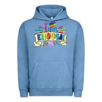 Pigment Pebble Blue I am enough Urban Hoodie - FaDigitalArtStudio
