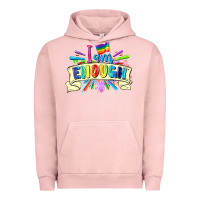 Pigment Salmon I am enough Urban Hoodie - FaDigitalArtStudio