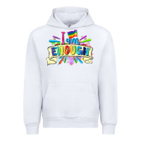 White I am enough Urban Hoodie - FaDigitalArtStudio