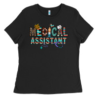 Black medical asistant Ladies Tee - CowhideDigitalArt