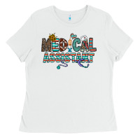 White medical asistant Ladies Tee - CowhideDigitalArt