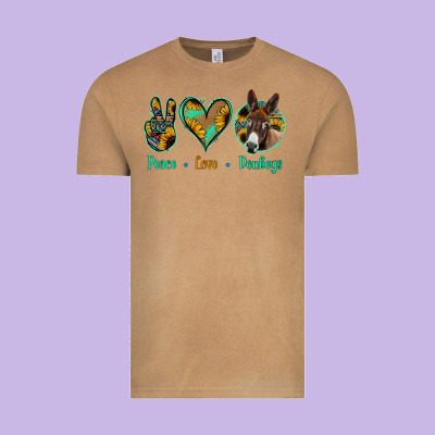 Peace Love Donkeys Vintage Tee Designed By Jasminsmagicworld
