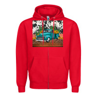 Red western farm truck cactus and sunflowers Zipper Hoodie - Jasminsmagicworld