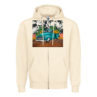 Sandshell western farm truck cactus and sunflowers Zipper Hoodie - Jasminsmagicworld