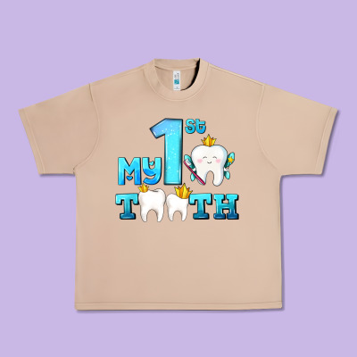 My First Tooth With Teeth Urban Heavy Tee Designed By Adodesignshop