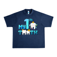 Navy my first tooth with teeth Urban Heavy Tee - AdoDesignShop