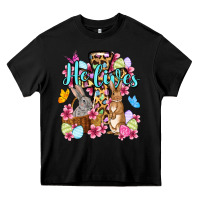 Black Easter Day He lives Heavy Core Tee - OliviaCreatesArt