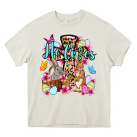Cream Easter Day He lives Heavy Core Tee - OliviaCreatesArt
