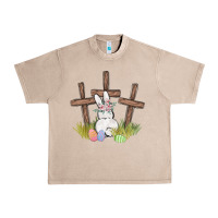 French Oak floral watercolor easter bunny cross Urban Heavy Tee - MaliasSmallBusiness