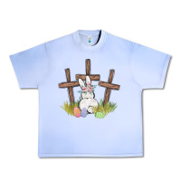Grape Ice floral watercolor easter bunny cross Urban Heavy Tee - MaliasSmallBusiness